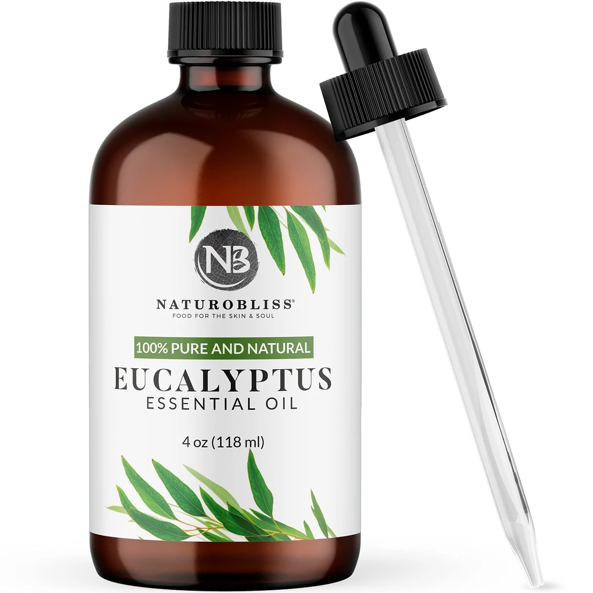 NaturoBliss 100% Pure Natural Undiluted Eucalyptus Essential Oil (4oz) Premium Therapeutic Grade Aro